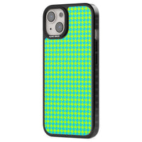 Neon Lime & Turquoise Houndstooth
