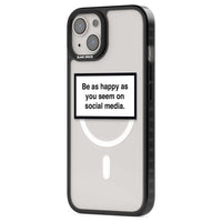 Heureux sur les réseaux sociaux