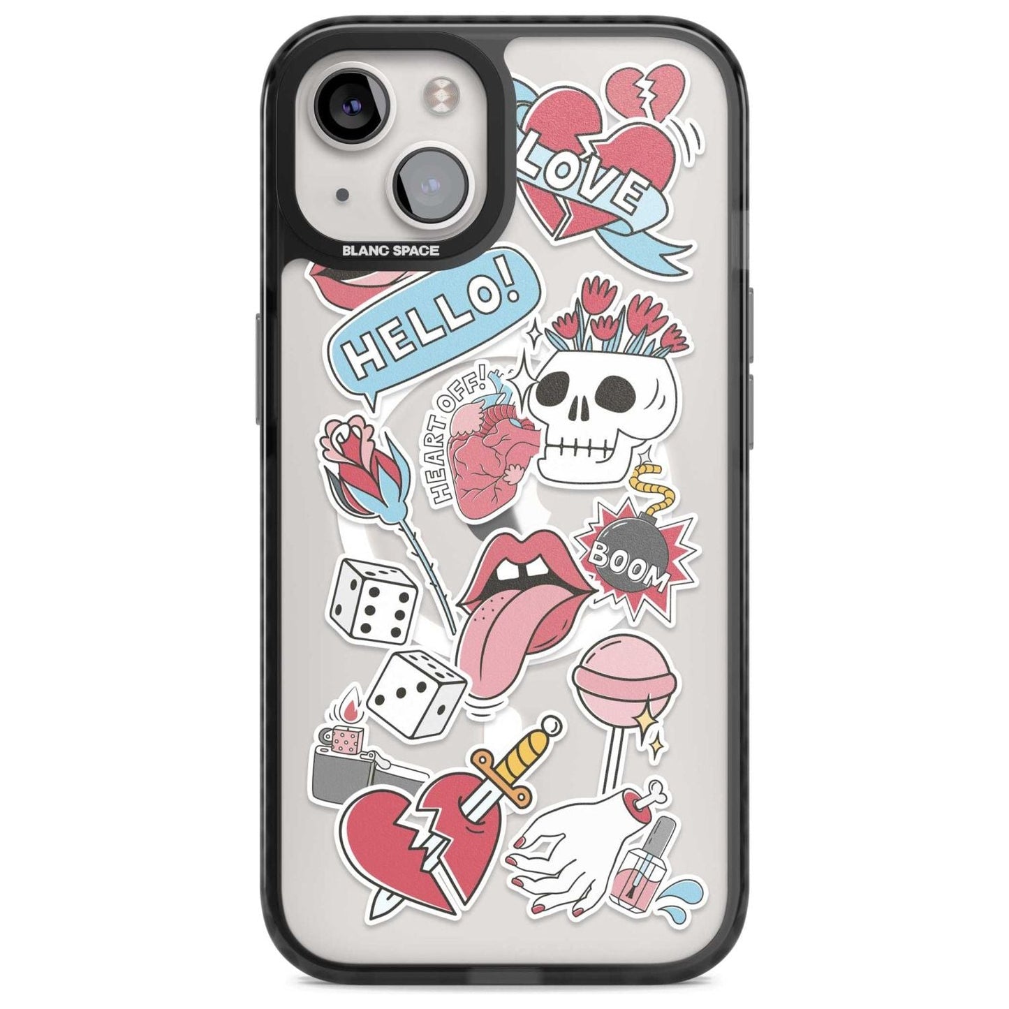 Autocollants Crâne et Fleurs