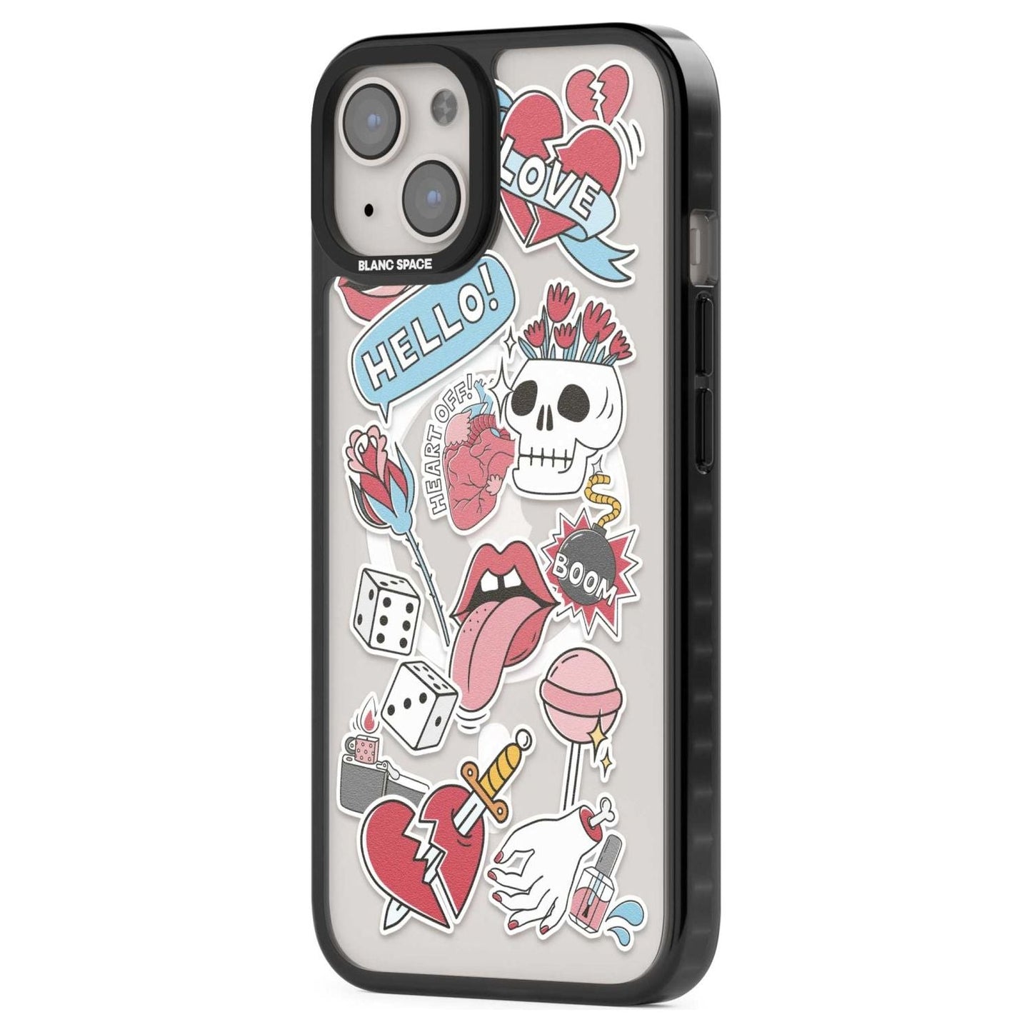 Autocollants Crâne et Fleurs