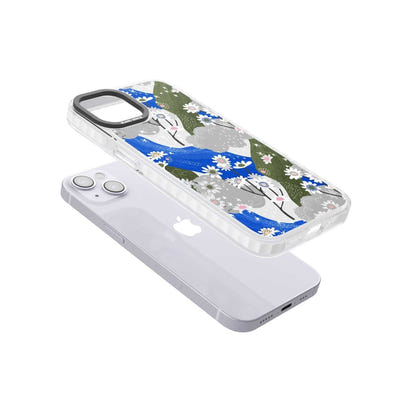 Blue & Grey Daisies Pattern