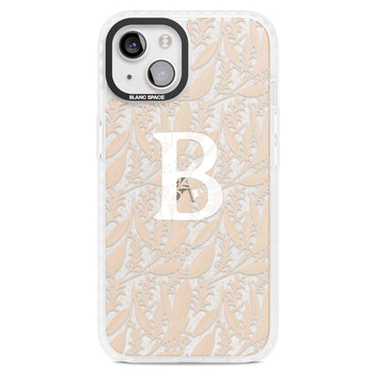 Monogramme personnalisé, motif floral abstrait subtil.