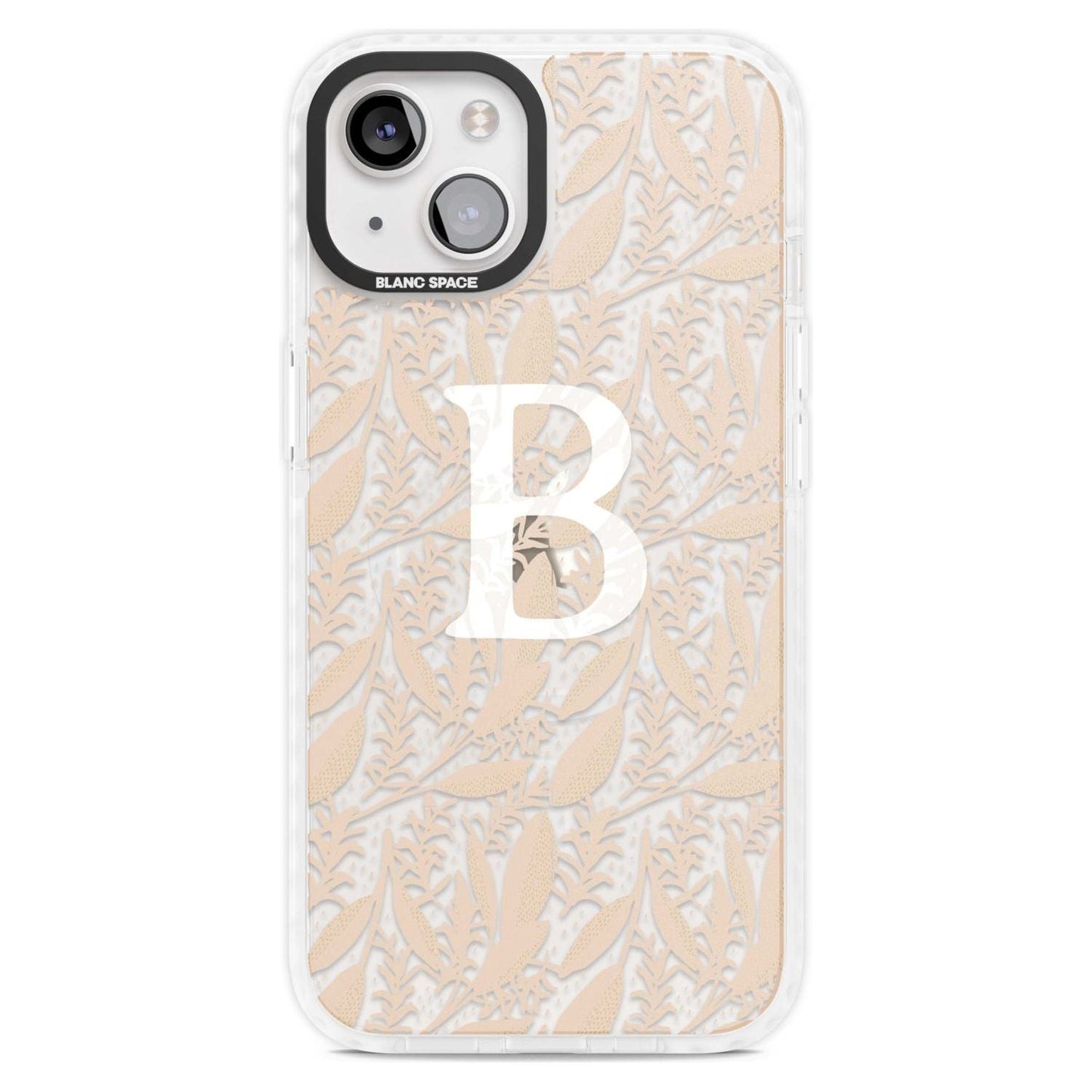 Monogramme personnalisé, motif floral abstrait subtil.