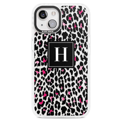 Personalised Clear Pink Leopard Monogram