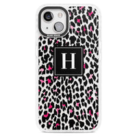 Personalised Clear Pink Leopard Monogram