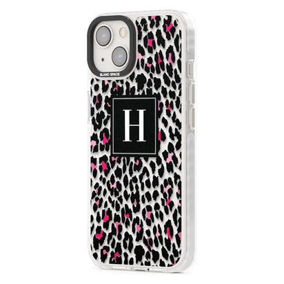 Personalised Clear Pink Leopard Monogram