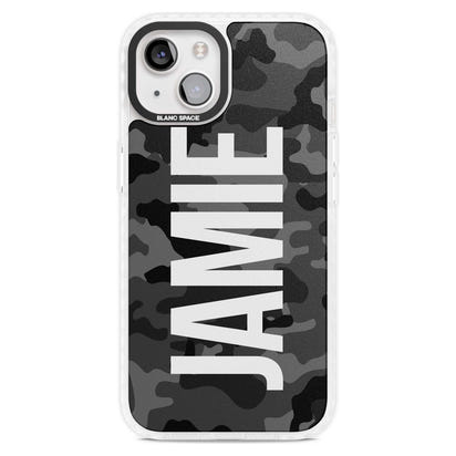 Personalised Black Camo Name Vertical