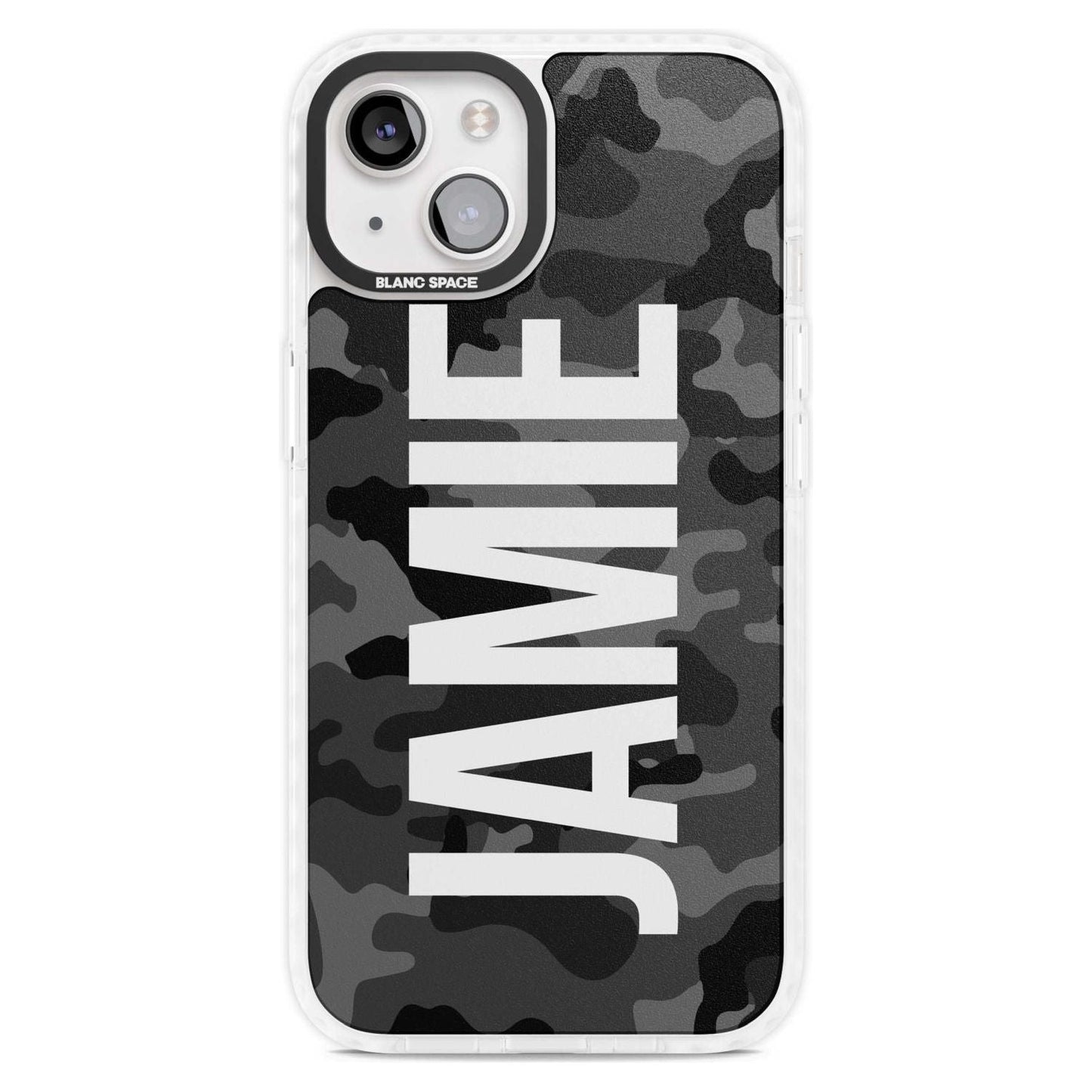 Personalised Black Camo Name Vertical