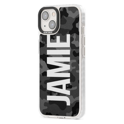 Personalised Black Camo Name Vertical