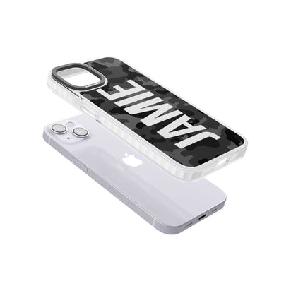 Personalised Black Camo Name Vertical