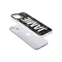 Personalised Black Camo Name Vertical