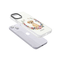 Portrait floral personnalisé d'un Labrador Retriever jaune