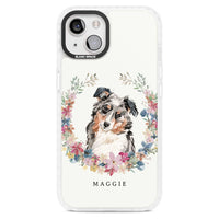 Personalised Australian Shepherd Floral Portrait