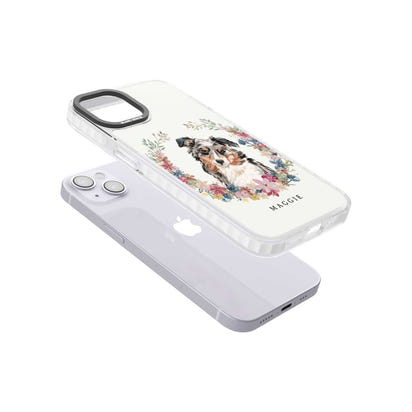 Personalised Australian Shepherd Floral Portrait