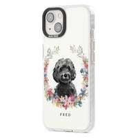 Personalised Black Cockapoo Floral Portrait