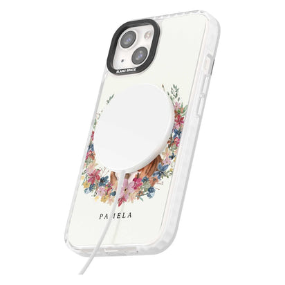 Personalised English Bulldog Floral Portrait