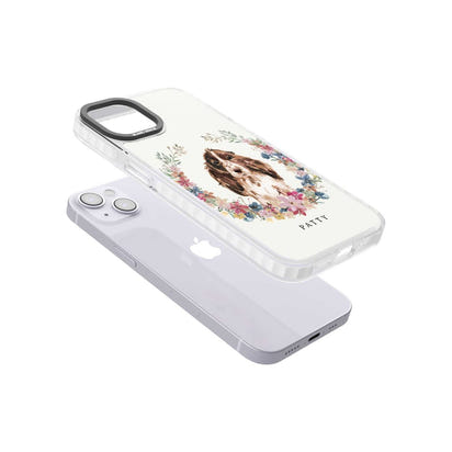 Personalised Cocker Spaniel Floral Portrait