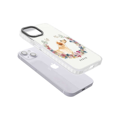 Personalised Yellow Labrador Floral Portrait