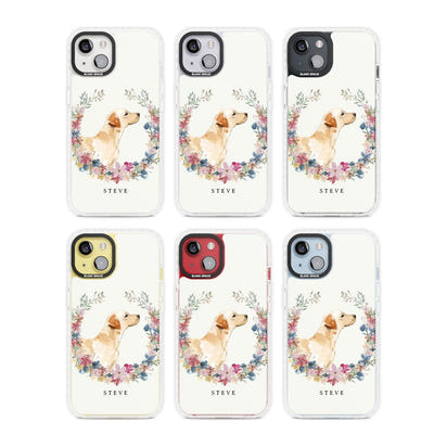 Personalised Yellow Labrador Floral Portrait