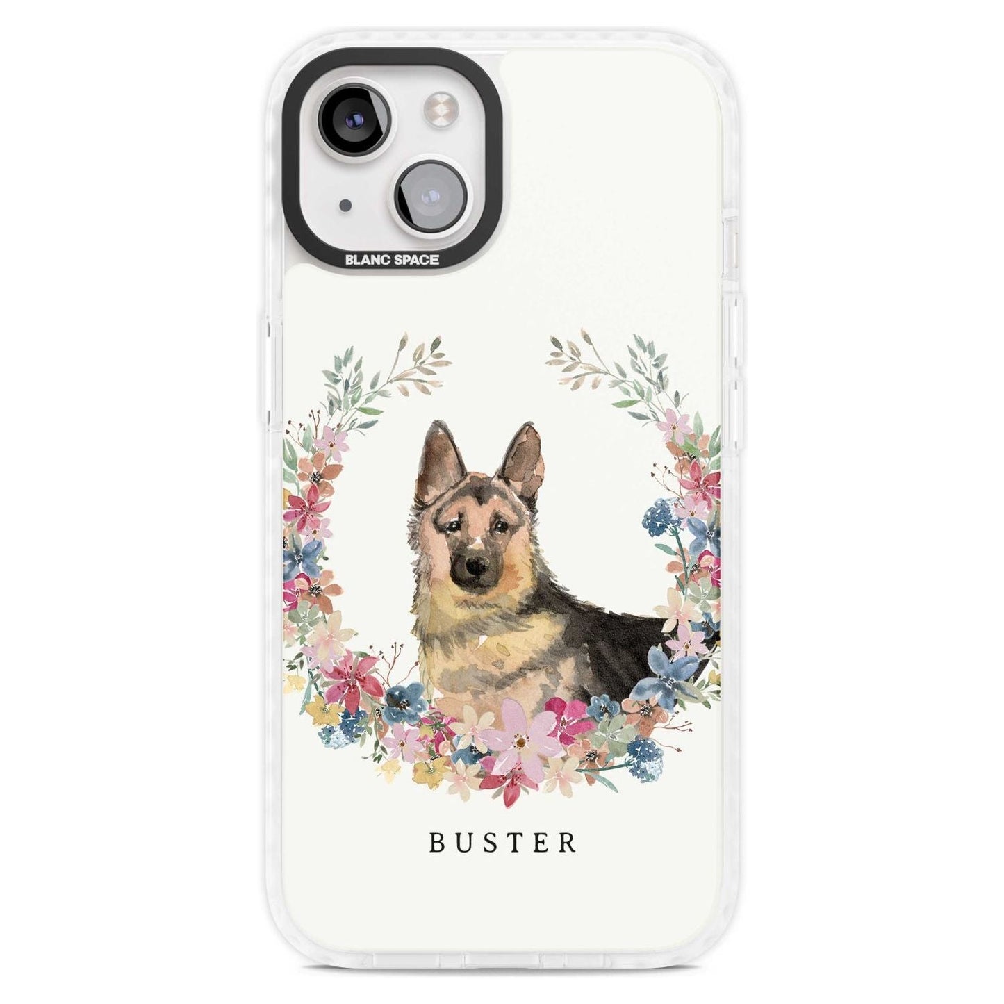 Personalised German Shepherd Floral Portrait
