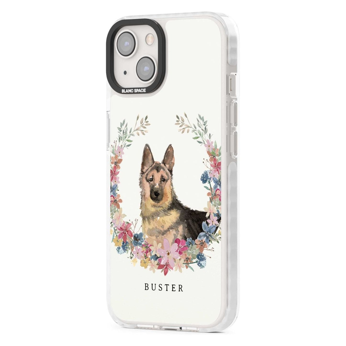 Personalised German Shepherd Floral Portrait