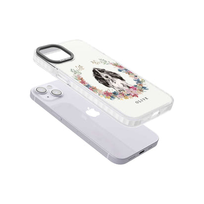 Personalisiertes Blumenporträt eines schwarzen Cocker Spaniels