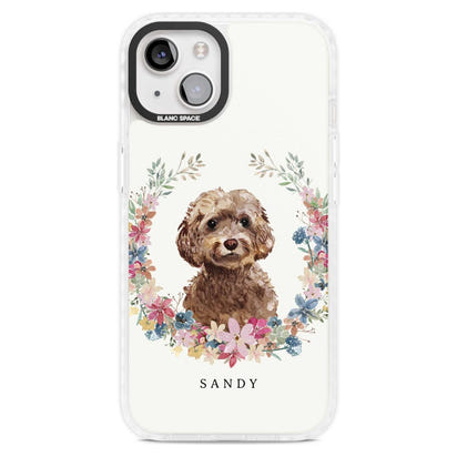 Personalised Brown Cockapoo Floral Portrait