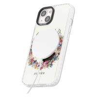 Personalised Black & Tan Dachshund Floral Portrait