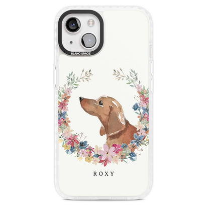 Personalised Tan Dachshund Floral Portrait
