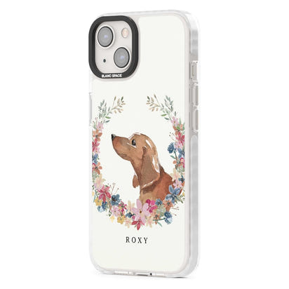 Personalised Tan Dachshund Floral Portrait