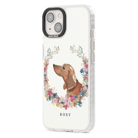 Personalised Tan Dachshund Floral Portrait