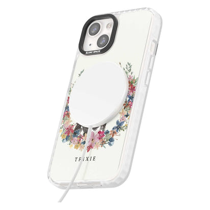 Personalised Watercolor Schnauzer Floral Portrait