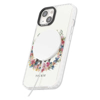 Personalised Watercolor Schnauzer Floral Portrait