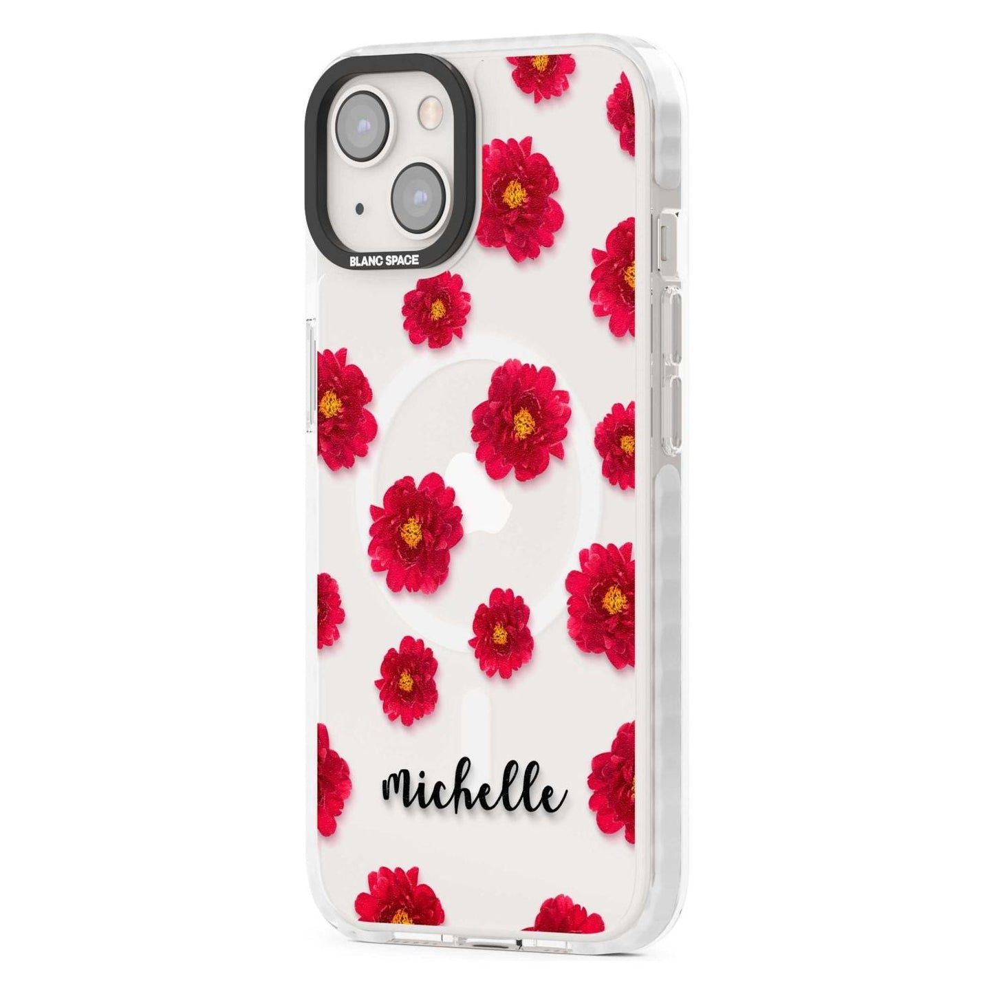 Personalised Red Peonies & Cursive