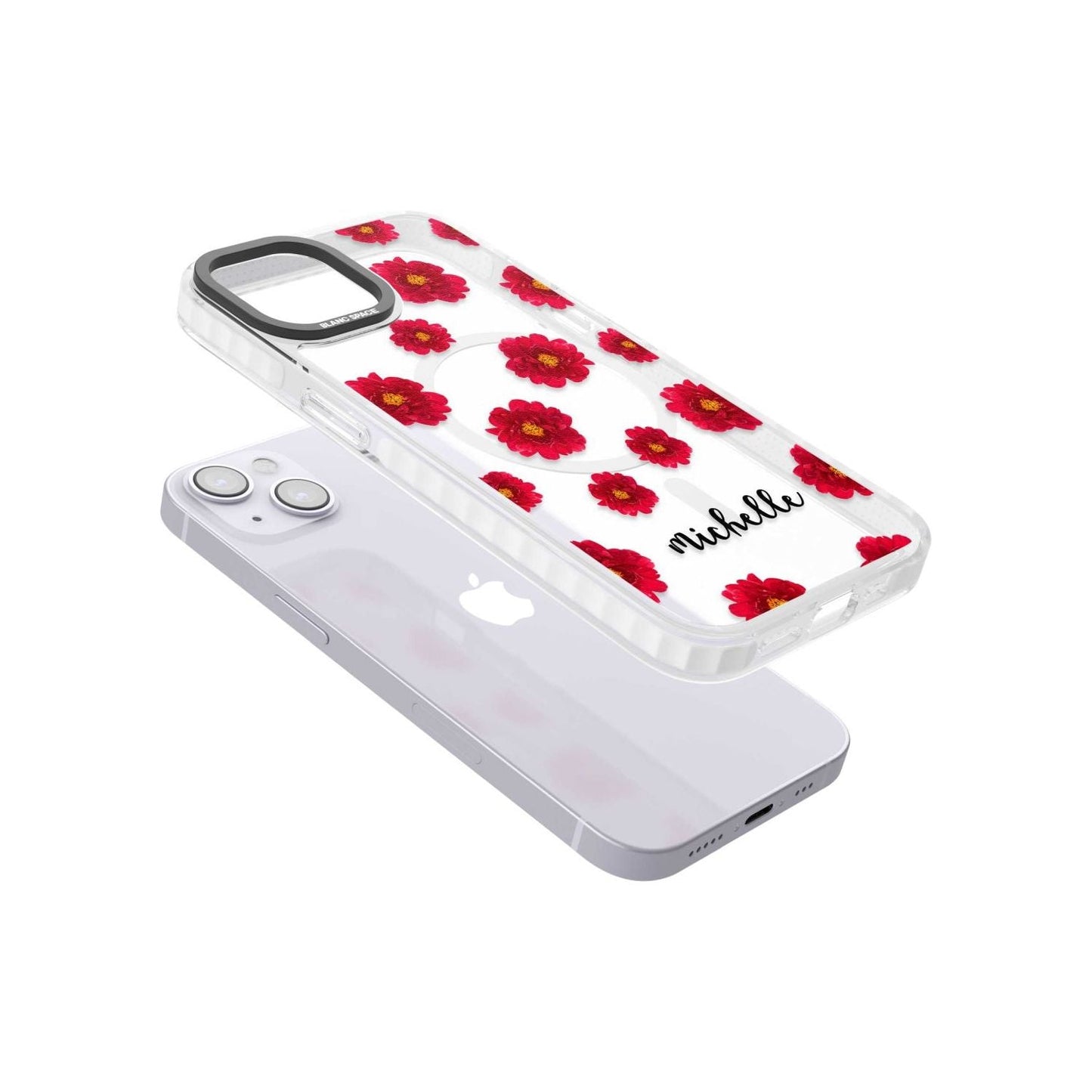 Personalised Red Peonies & Cursive