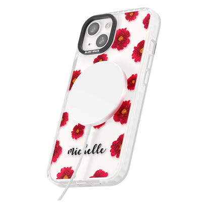 Personalised Red Peonies & Cursive