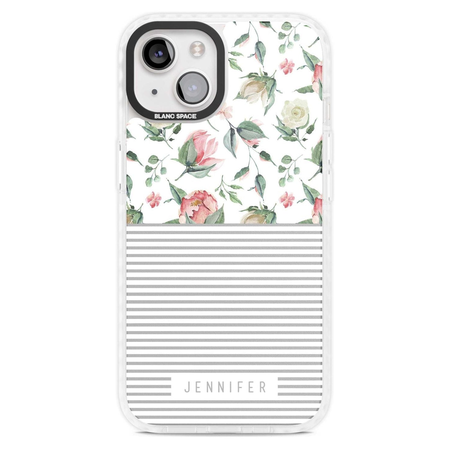 Personalised Light Floral Pattern & Stripes