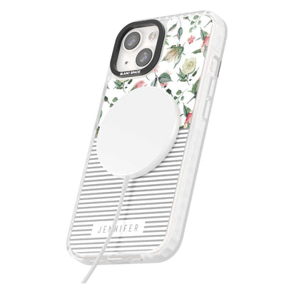 Personalised Light Floral Pattern & Stripes