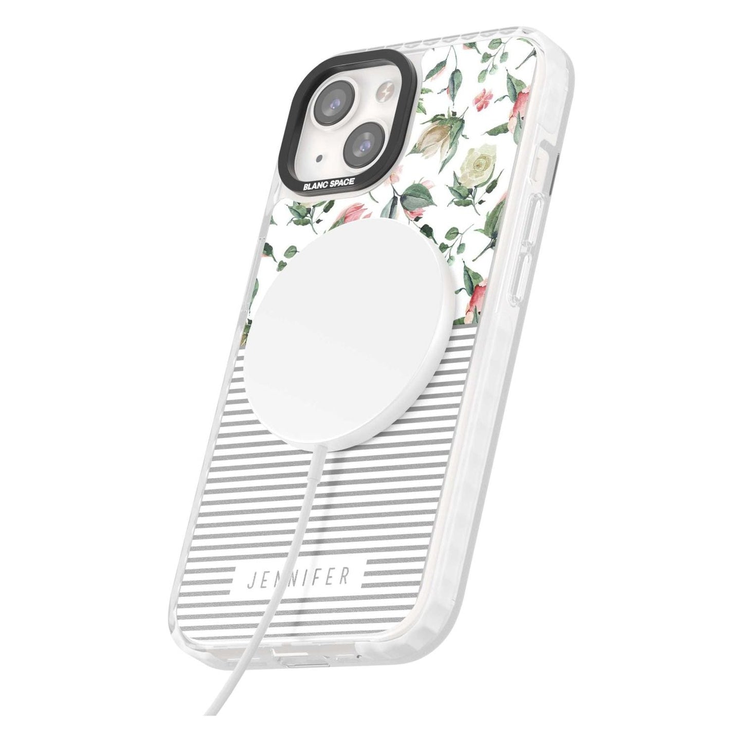 Personalised Light Floral Pattern & Stripes