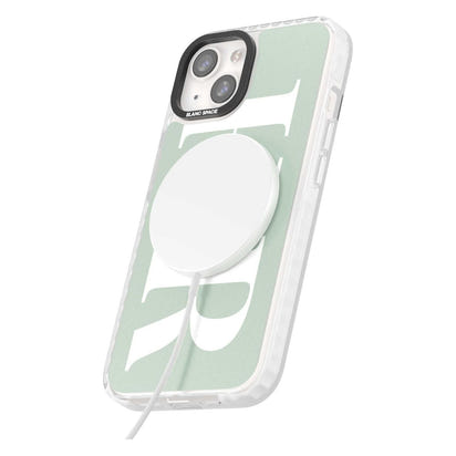 Lettres personnalisées blanches et vert d'eau