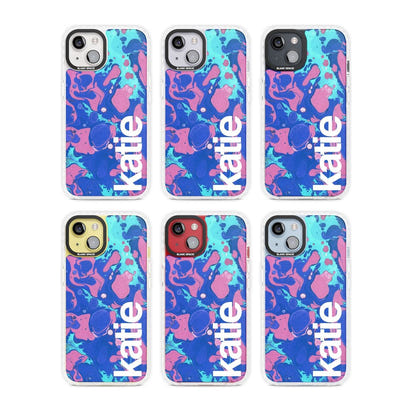 Personalisiertes marineblau-türkisfarbenes Marmor-Design