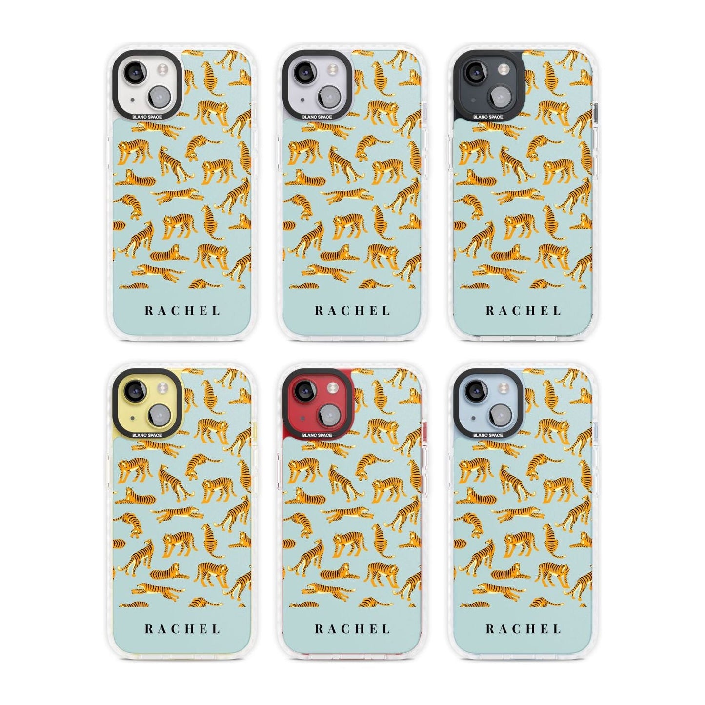 Personalised Turquoise Tiger Pattern