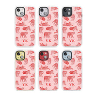 Personalised Red Tiger Outlines On Pink
