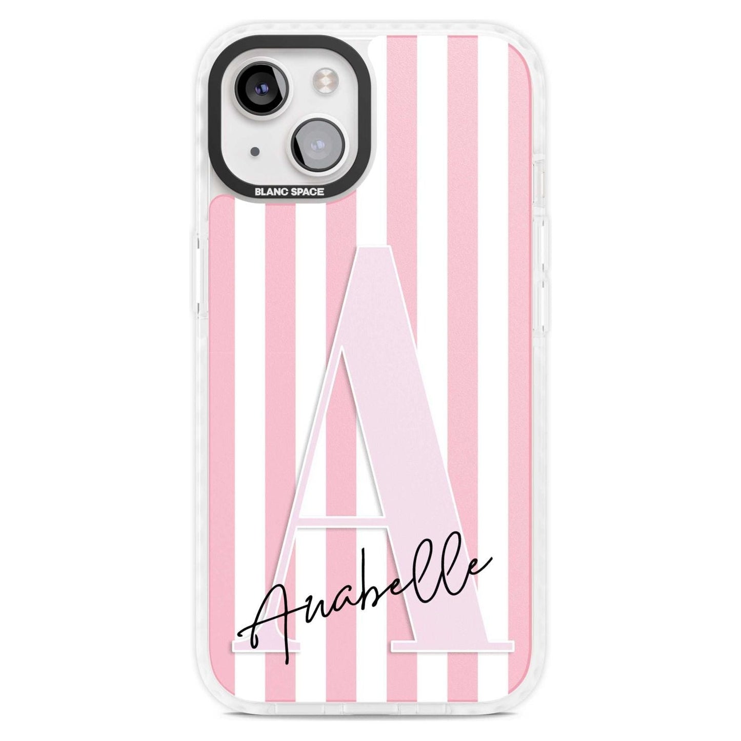Personalised Pink Stripes & Monogram