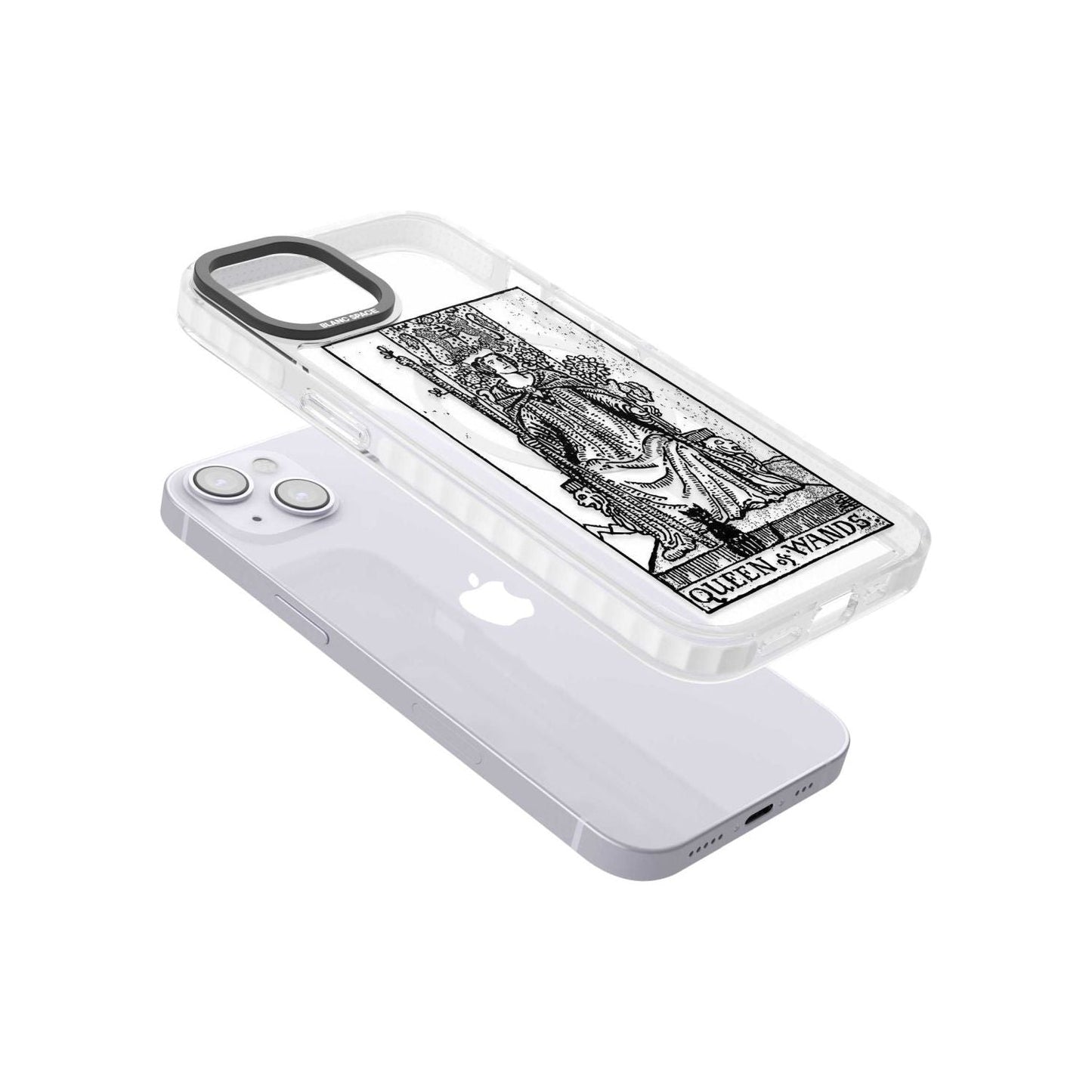 Personalisierte Tarotkarte „Königin der Stäbe“ (transparent)