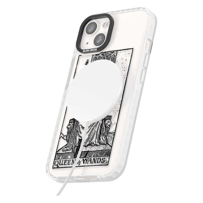 Personalisierte Tarotkarte „Königin der Stäbe“ (transparent)