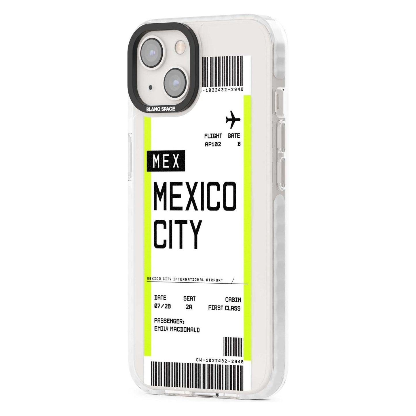 Carte d'embarquement personnalisée pour Mexico