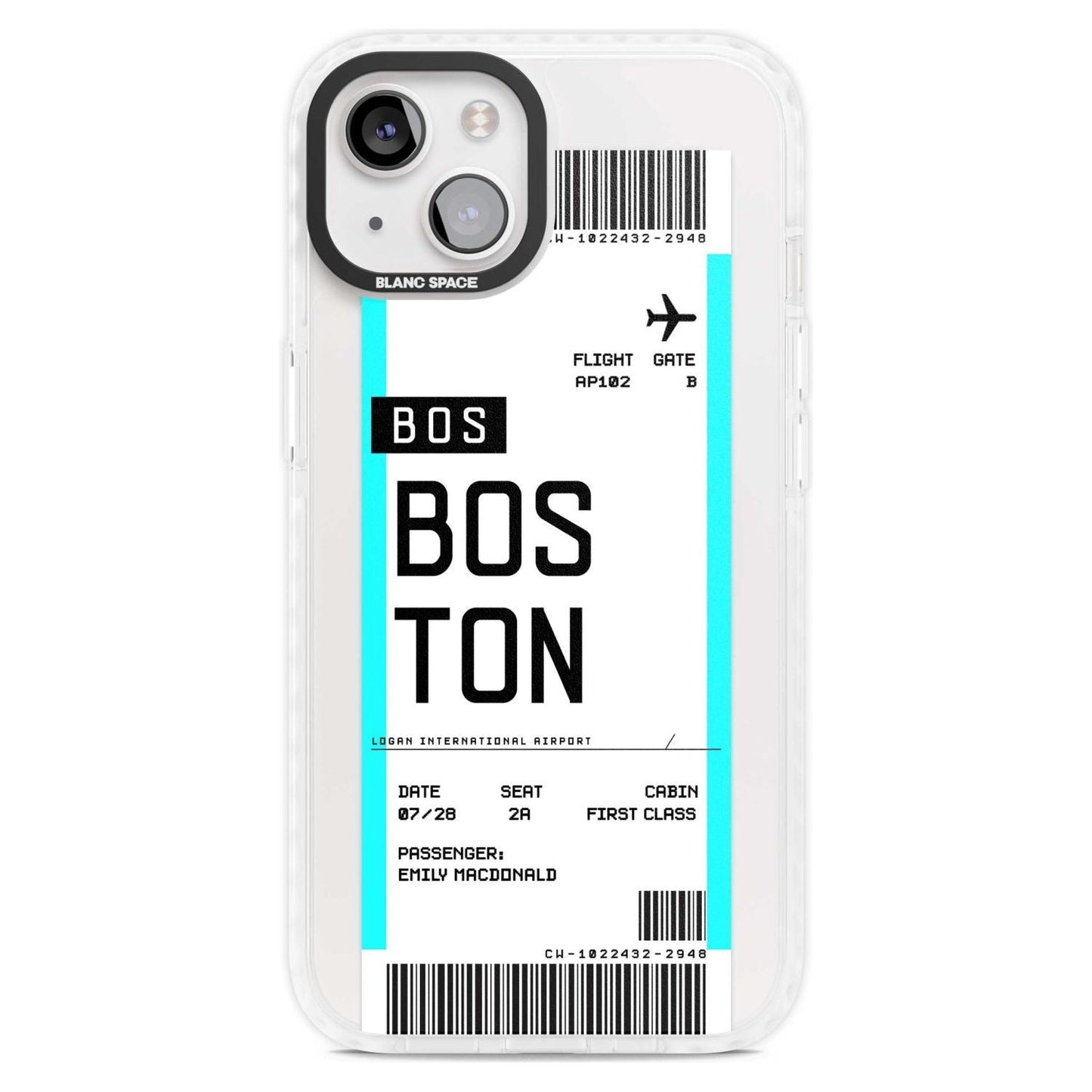 Personalised Boston Boarding Pass
