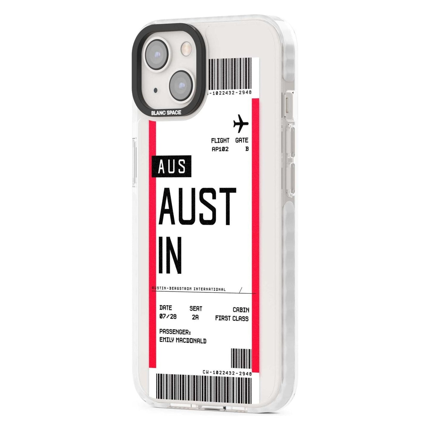 Personalised Austin Boarding Pass