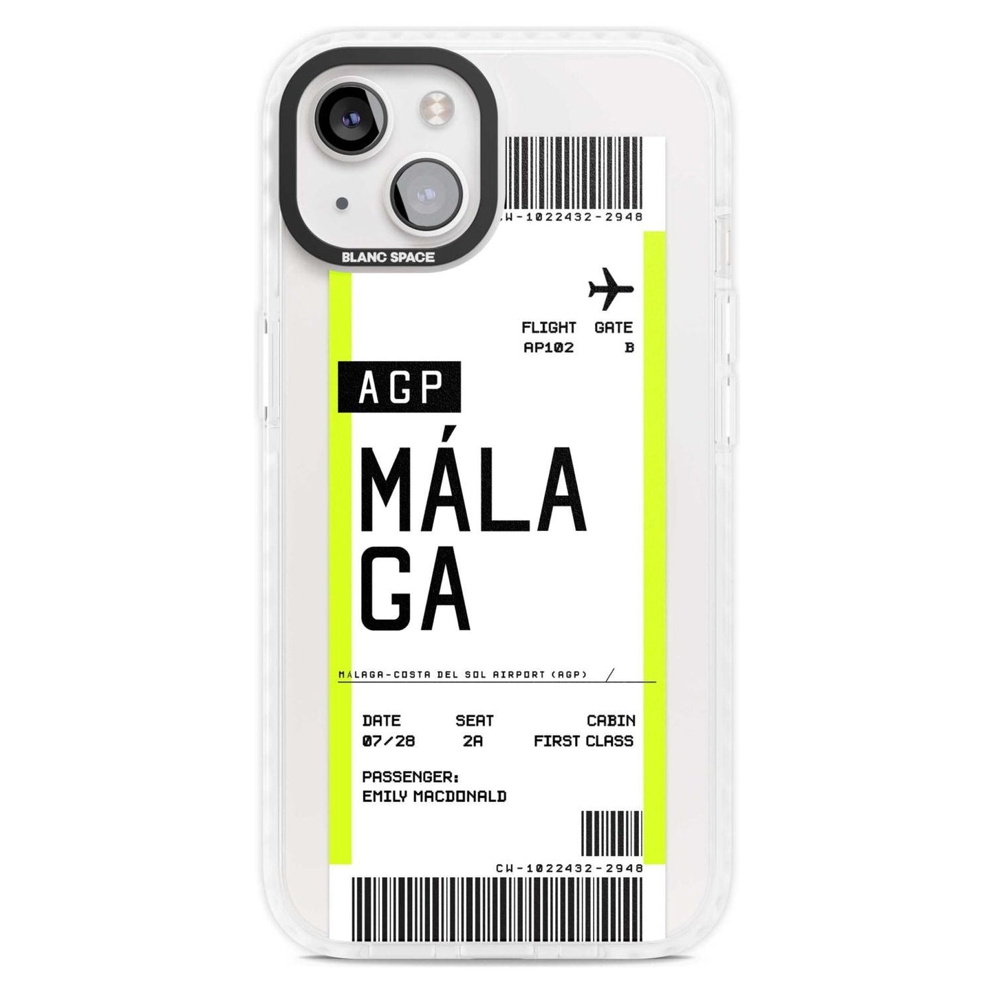 Personalised Málaga Boarding Pass